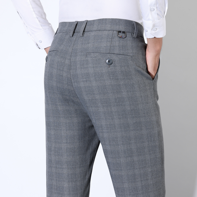 Men Formal Wear Wedding - 男性用のクラシックなストライプのスーツパンツ,綿の市松模様のスーツパンツ,ビジネス,カジュアル,ストレッチ,ウェディングドレス,男性のファッション,秋