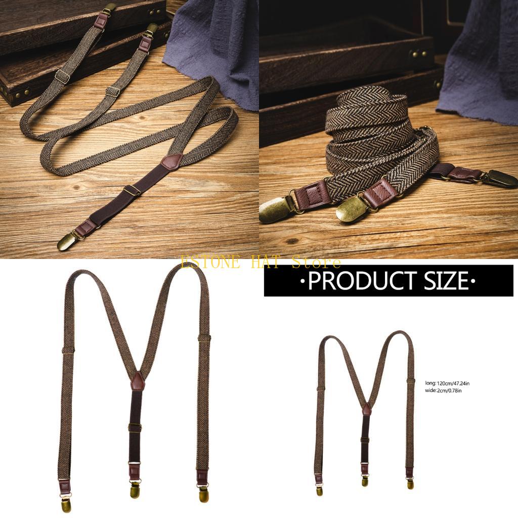 Men'S Formal Wear With Suspenders - 49MF 男性弾性サスペンダー 3 クリップ デザイン ジャカード