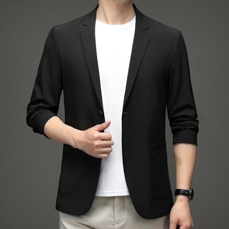 Men'S Gothic Formal Wear - 秋のメンズシンプルブラックスーツジャケット、多用途ビジネスカジュアルブレザー、フォーマルデイリーウェアアウターコート（男性用）