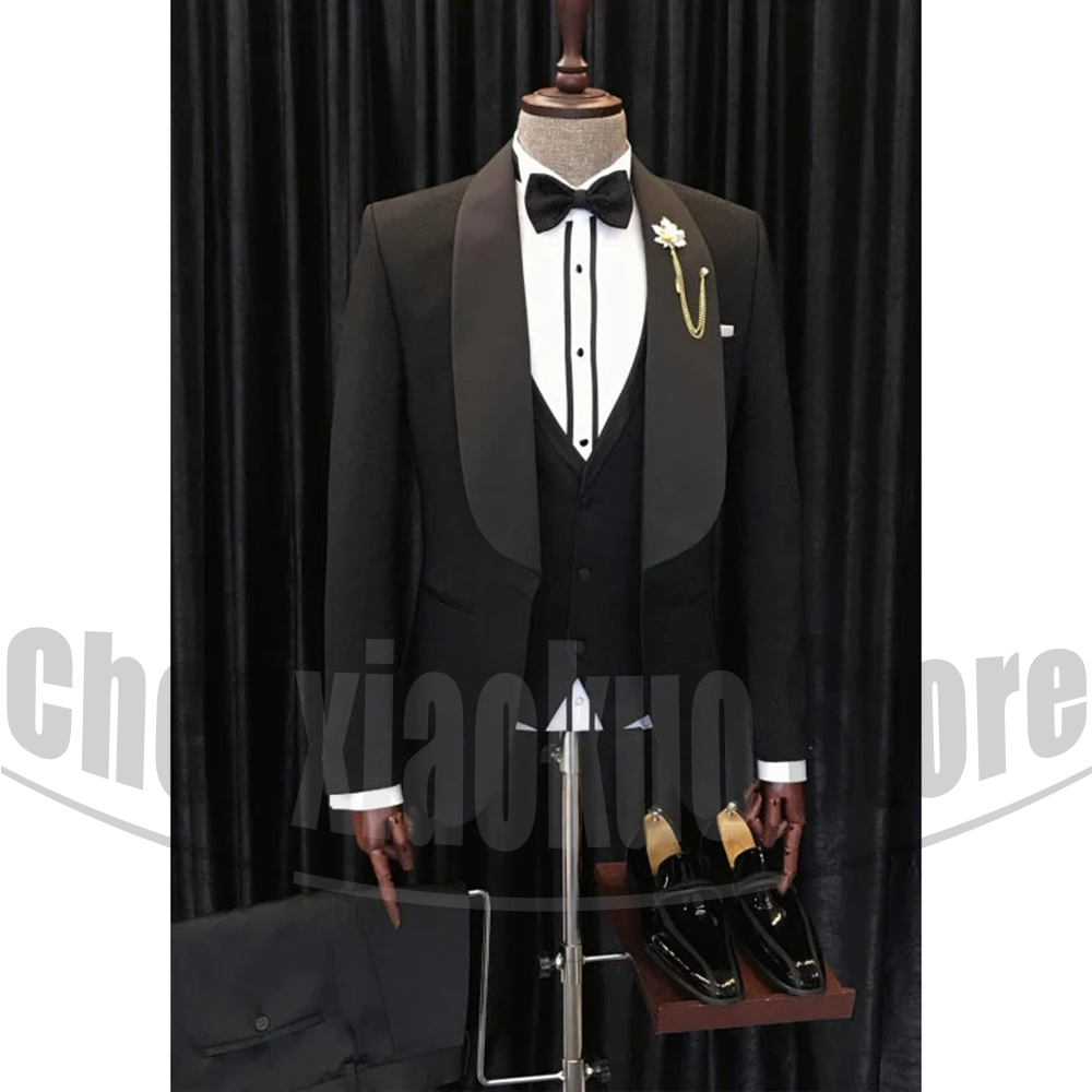 Men Formal Wear 2025 - 黒人男性用スーツ シックなショールラペル ワンボタン グルームウェア エレガント フォーマル
