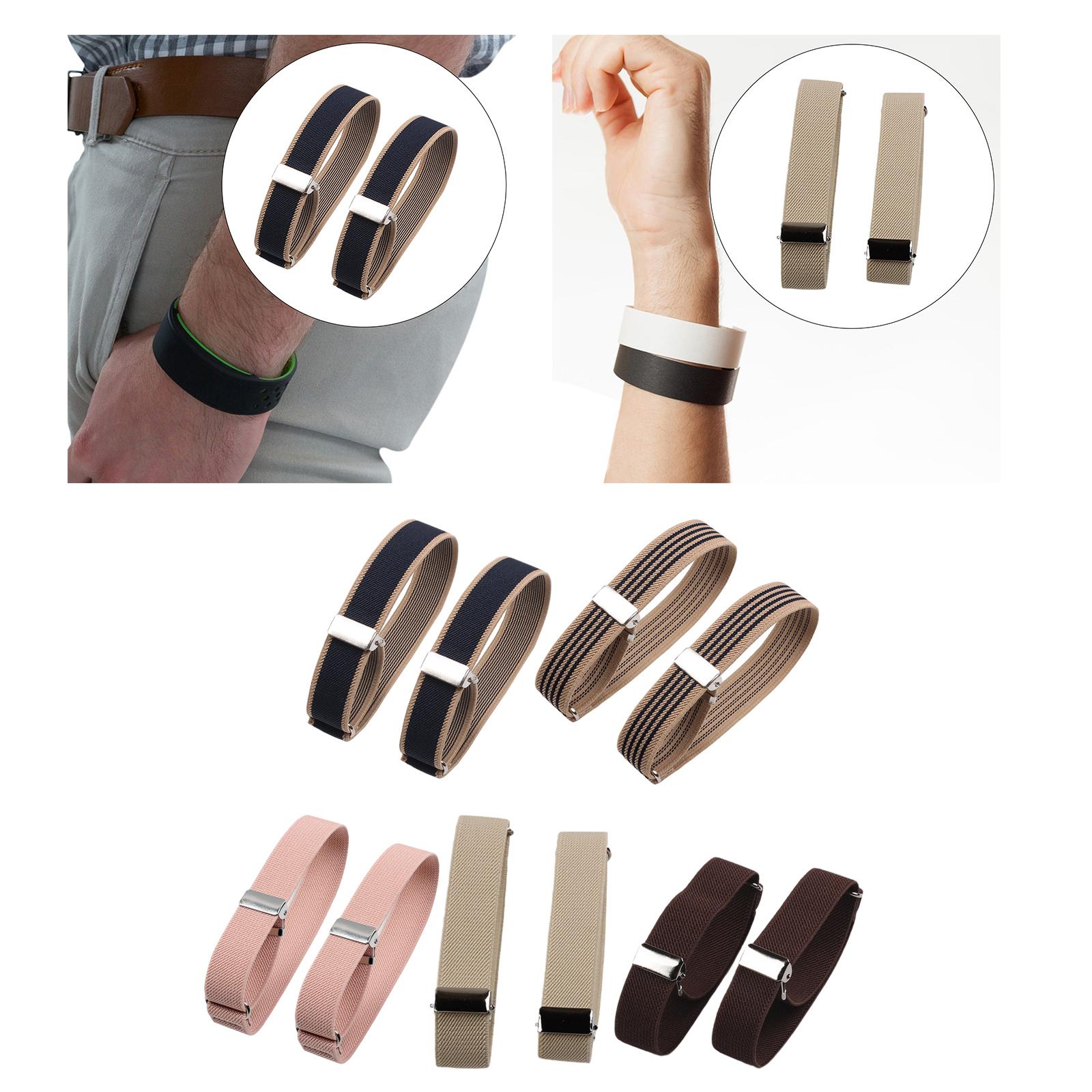 Men'S Formal Wear With Suspenders - 伸縮性のあるアームバンド、ストレッチスリーブホルダー、調節可能なシャツガーター、滑り止め、フォーマルウェア、オフィスユニフォーム用