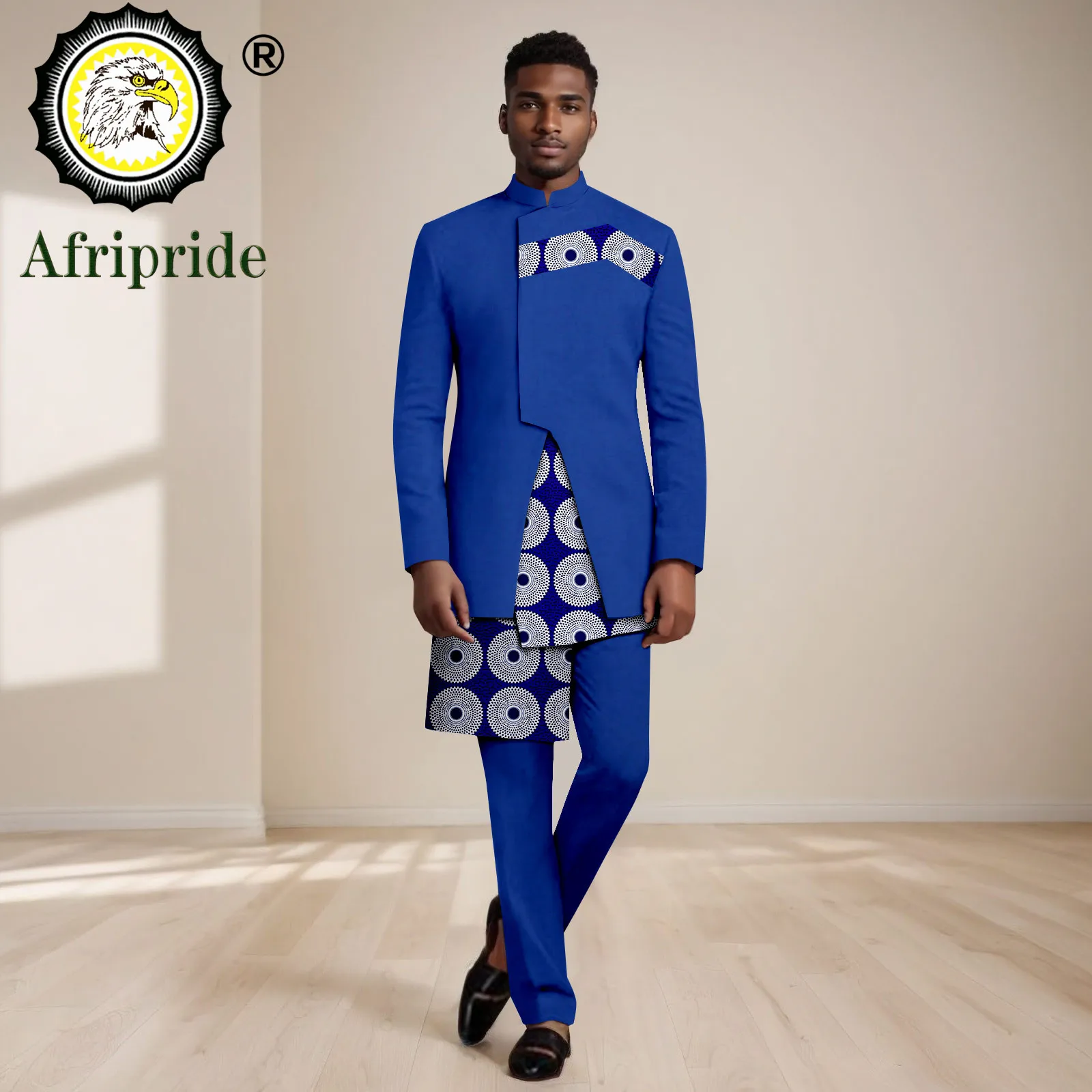 Men Formal Wear Clothes - 男性用アフリカンウェア,スリムフィット,長袖プリントブレザー,フォーマルウェア,ビジネススーツ,2点セット,ダシキの衣装,2416048
