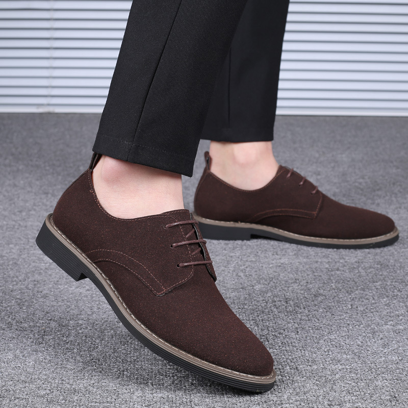 Formal Men Daily Wear Footwear - メンズ ネイビーブルー スエードレザー オックスフォードシューズ レースアップ ローヒール