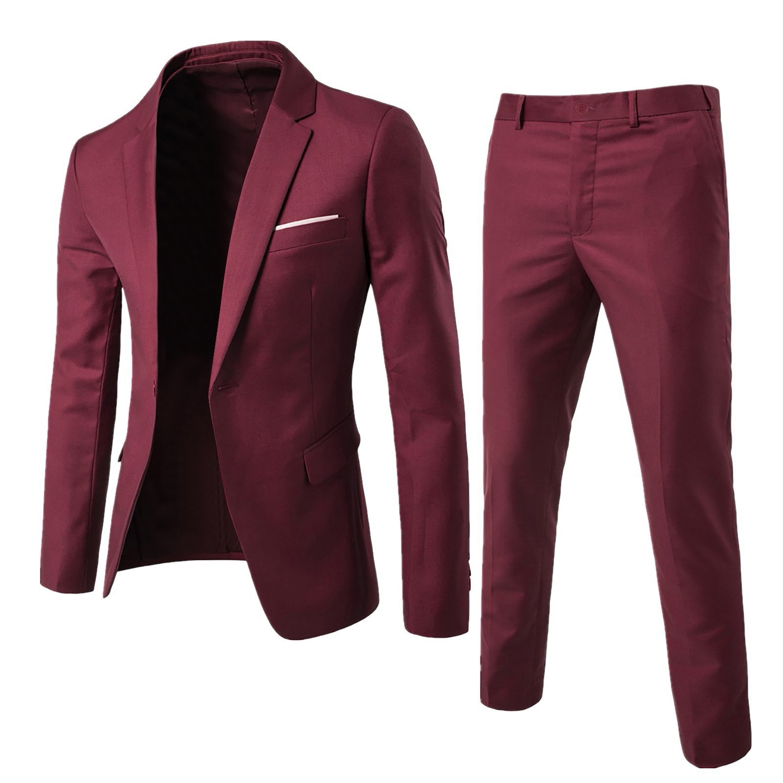 Men'S Gothic Formal Wear - メンズスーツセット ツーピース ビジネスフォーマルウェア 韓国風スリムフィット 新郎介添人 結婚式用