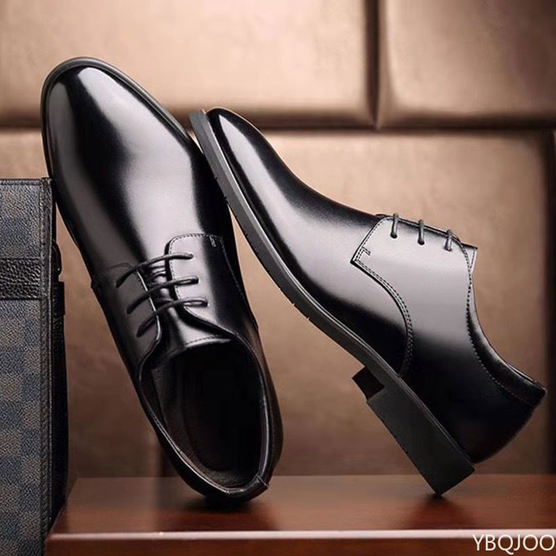 Men Formal Wear 2025 - 2025 男性ビジネスフォーマルウェアカジュアルシューズメンズ通気性革靴黒ソフトレザーソフト底春ベストマンオム