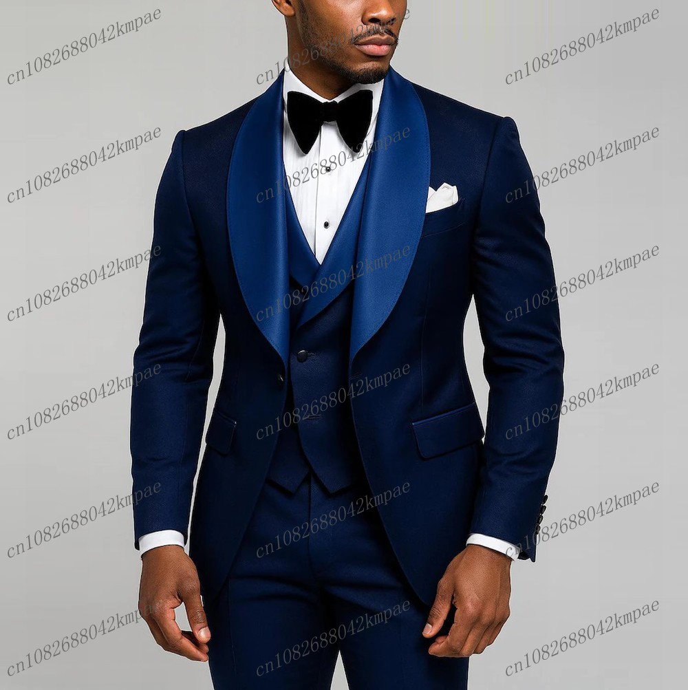 新しいネイビーブルーのフォーマルメンズスーツ、新郎、介添人、 - Men Formal Wear Wedding のレビューと価格