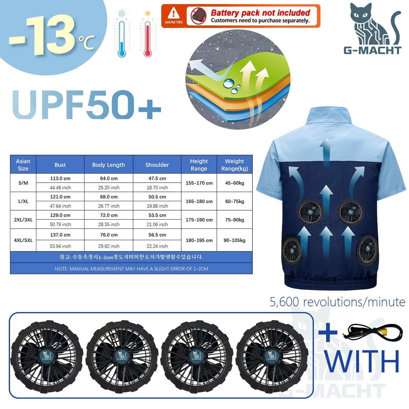 G-MACHT メンズ 夏用 防暑冷却シャツ 4つのファン付 - Men Formal Wear Clothes のレビューと価格