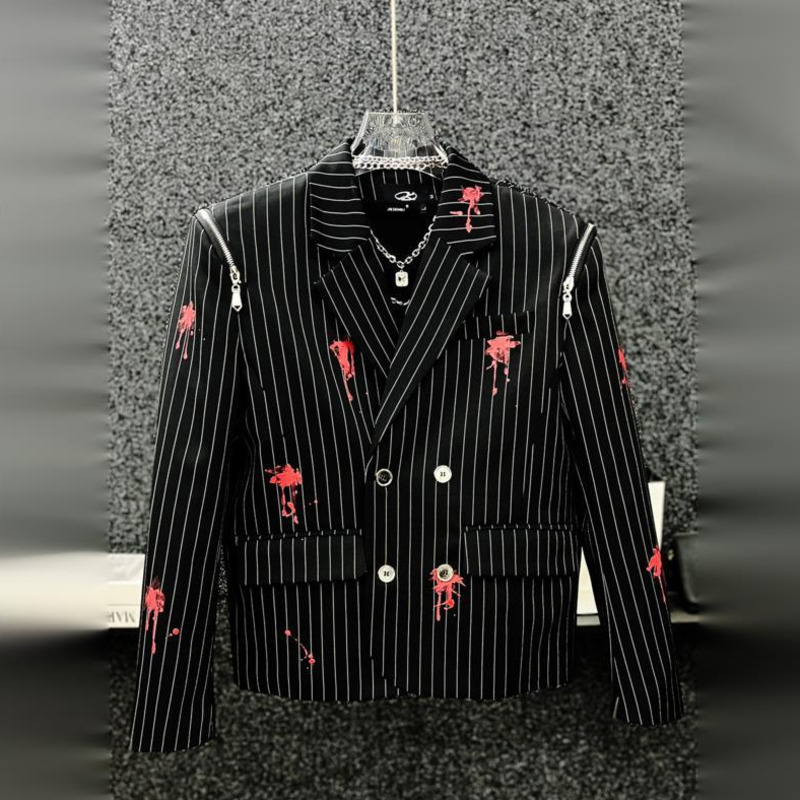 WVGA 春秋メンズフォーマルスーツセットスリムフィットショ - Men'S Gothic Formal Wear のレビューと価格