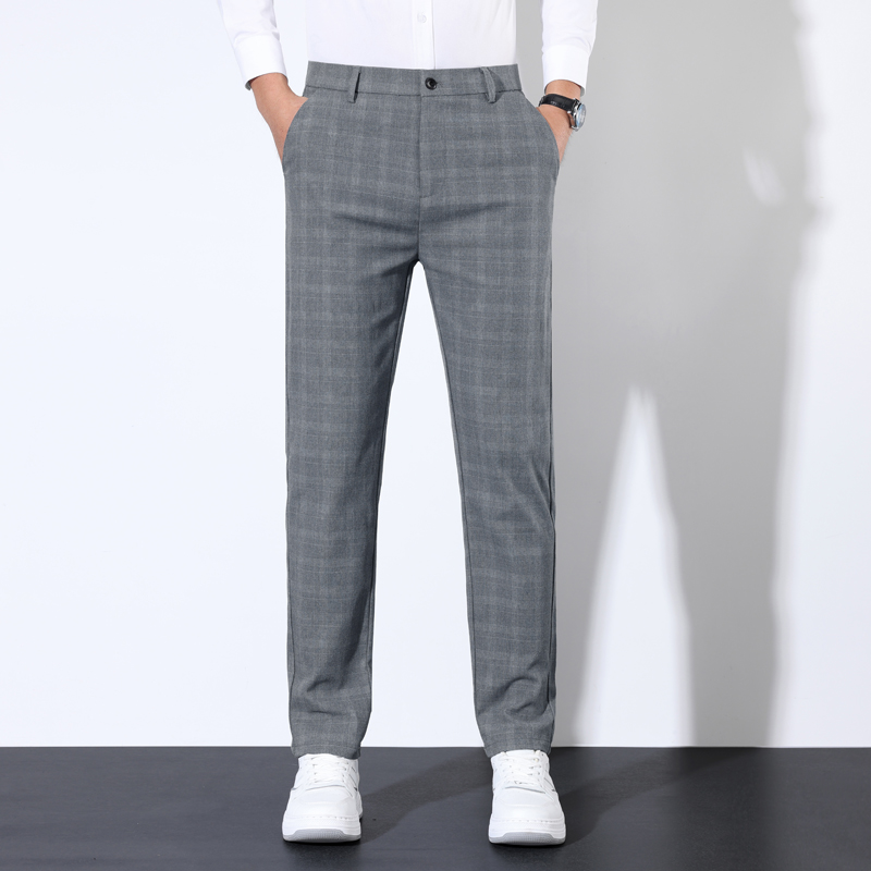 男性用のクラシックなストライプのスーツパンツ,綿の市松模様の - Men Formal Wear Wedding のレビューと価格