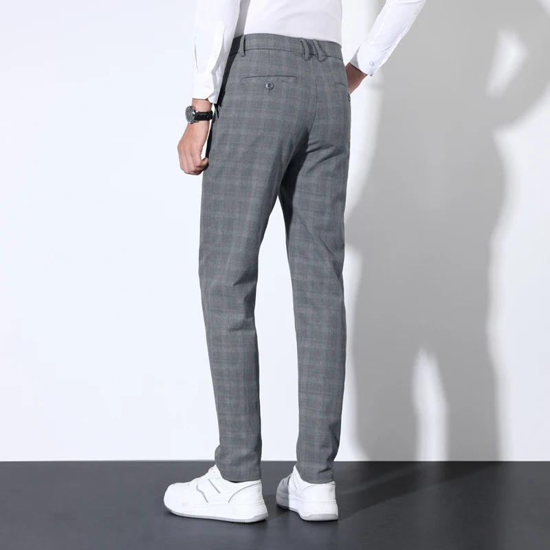 男性用のクラシックなストライプのスーツパンツ,綿の市松模様の - Men Formal Wear Wedding のレビューと価格