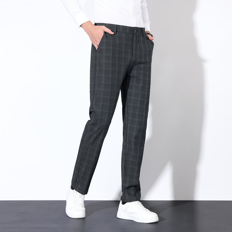 男性用のクラシックなストライプのスーツパンツ,綿の市松模様の - Men Formal Wear Wedding のレビューと価格