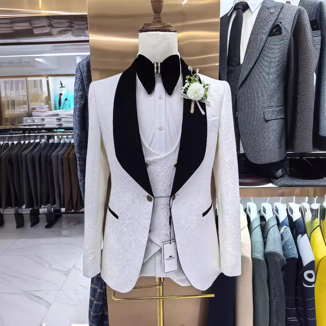 Thorndike メンズ ウェディング スーツ ホワイト  - Men Formal Wear Wedding のレビューと価格