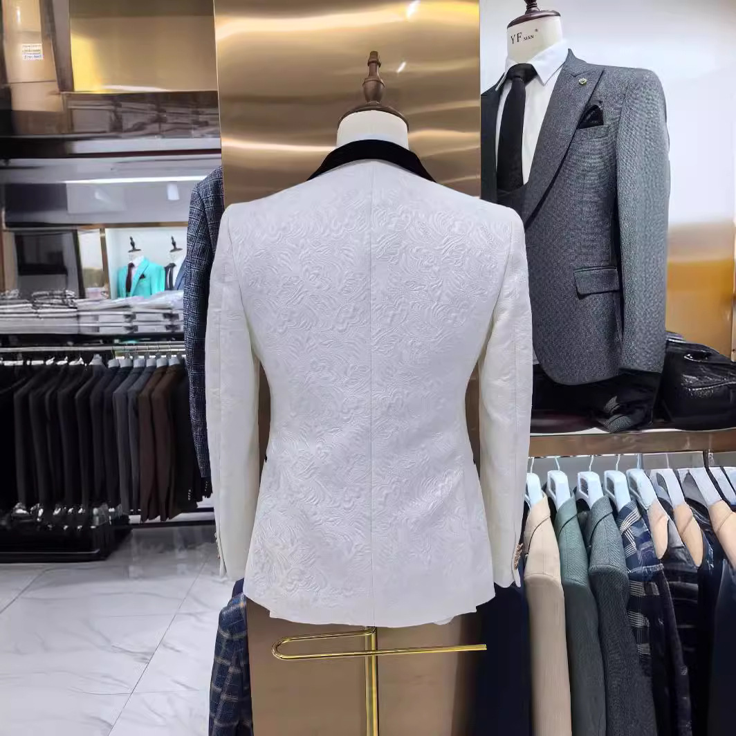Thorndike メンズ ウェディング スーツ ホワイト  - Men Formal Wear Wedding のレビューと価格