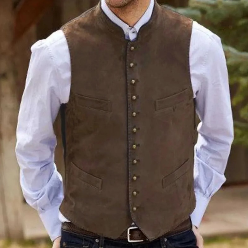 男性ベストコーヒースエードベルベットシングルボタンチョッキ結 - Formal Vest Waistcoat のレビューと価格