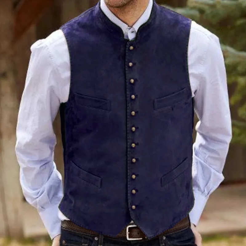 男性ベストコーヒースエードベルベットシングルボタンチョッキ結 - Formal Vest Waistcoat のレビューと価格