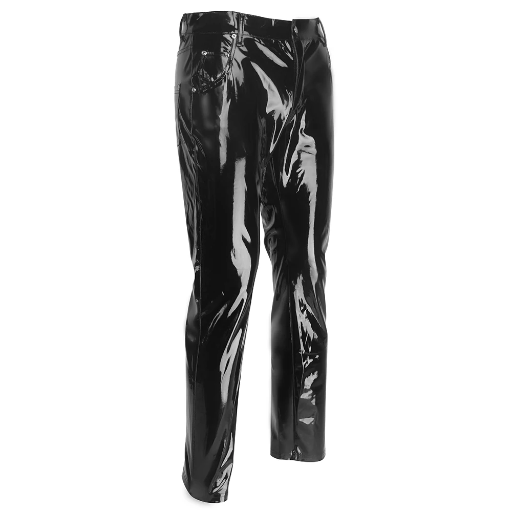 男性用の光沢のある合成皮革パンツ,ダンスウェア,クラブ,パン - Men'S Gothic Formal Wear のレビューと価格