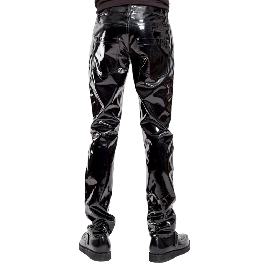 男性用の光沢のある合成皮革パンツ,ダンスウェア,クラブ,パン - Men'S Gothic Formal Wear のレビューと価格