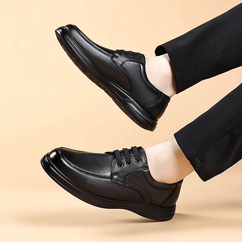男性革レースアップオックスフォードシューズノンスリップソール - Formal Men Daily Wear Footwear のレビューと価格