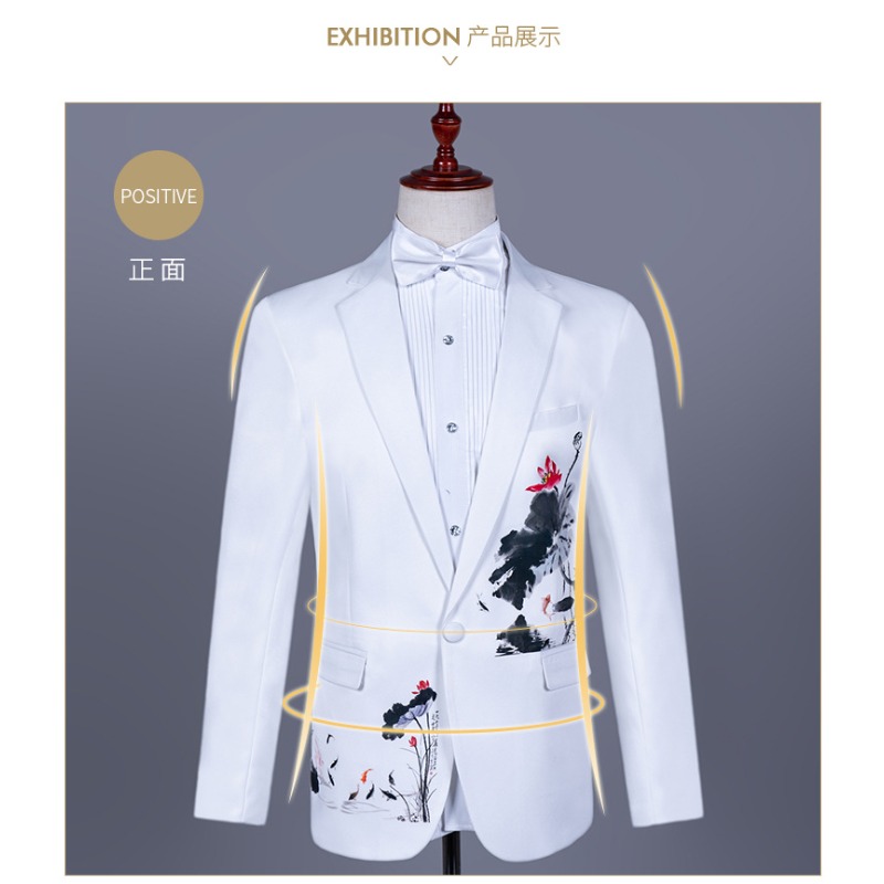 メンズアジアサイズ白中国式正装合唱団指導者、司会者、歌手のパ - Asian Men Formal Wear のレビューと価格