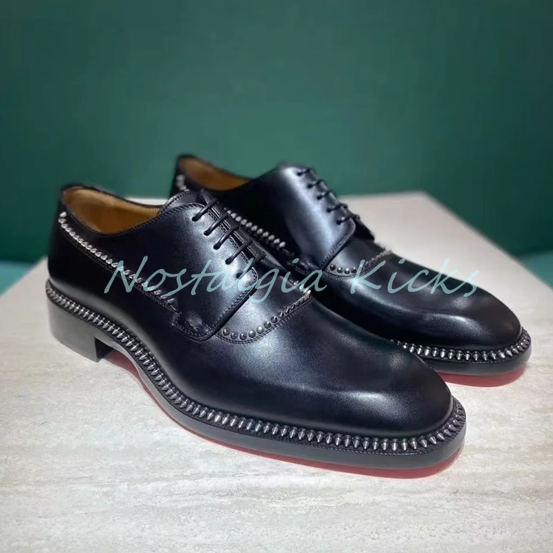 ヴィンテージスタイル黒本革オックスフォードシューズシルバース - Men'S Gothic Formal Wear のレビューと価格