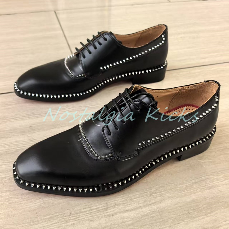 ヴィンテージスタイル黒本革オックスフォードシューズシルバース - Men'S Gothic Formal Wear のレビューと価格
