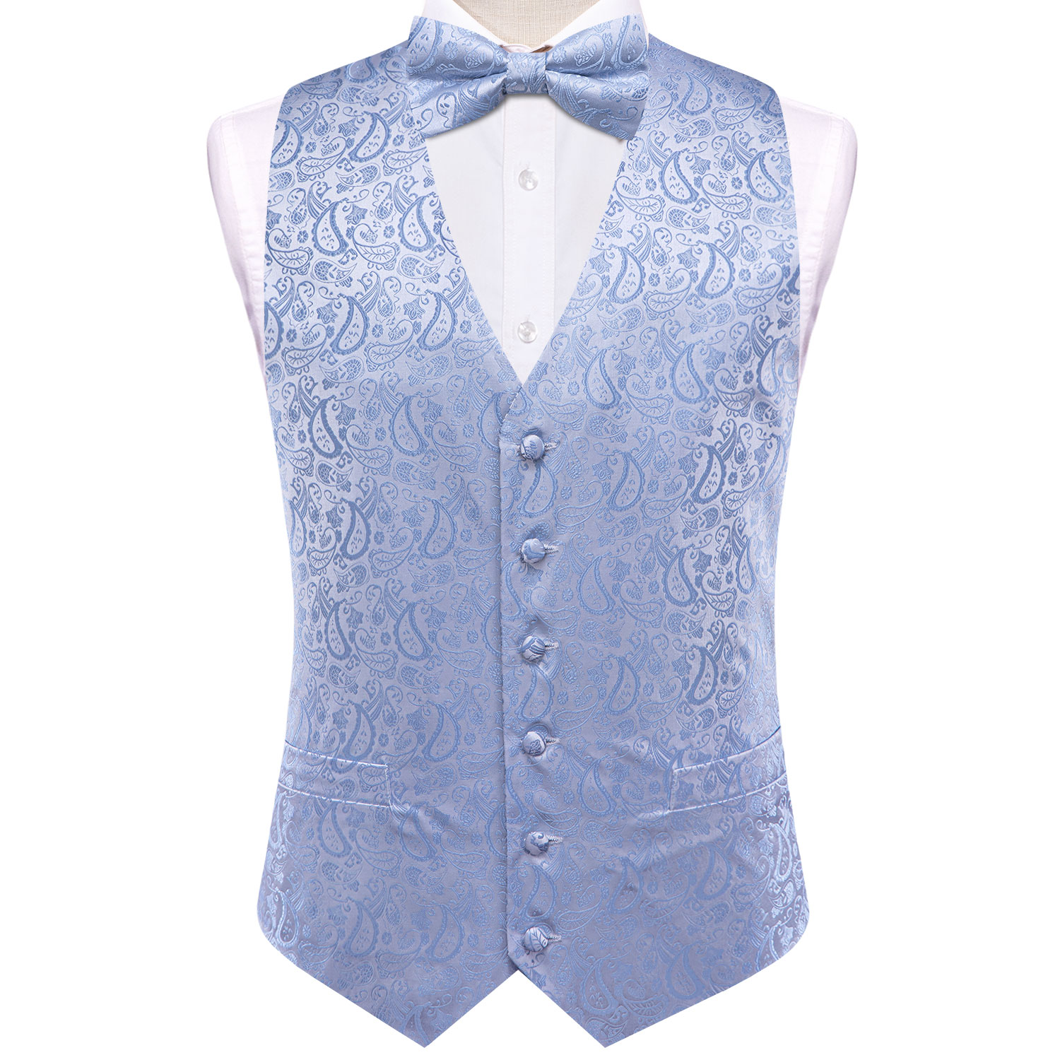 メンズフォーマルタキシードベスト - ペイズリー柄フラワーモ - Formal Vest Waistcoat のレビューと価格
