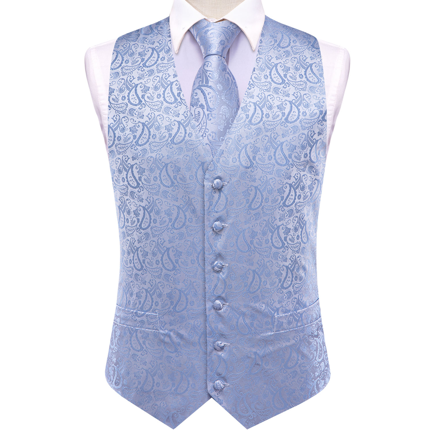 メンズフォーマルタキシードベスト - ペイズリー柄フラワーモ - Formal Vest Waistcoat のレビューと価格