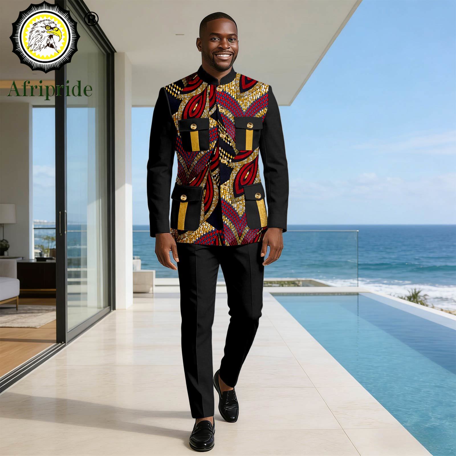 メンズフォーマルウェア シングルブレスト ポケット刺繍プリン - Men Formal Wear Clothes のレビューと価格