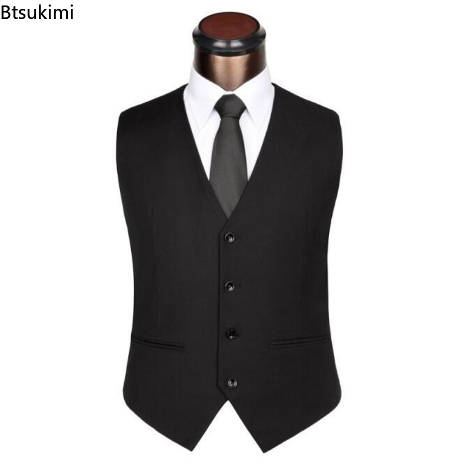 S-6XL プラスサイズメンズ韓国スリムフィットスーツベスト - Formal Vest Waistcoat のレビューと価格