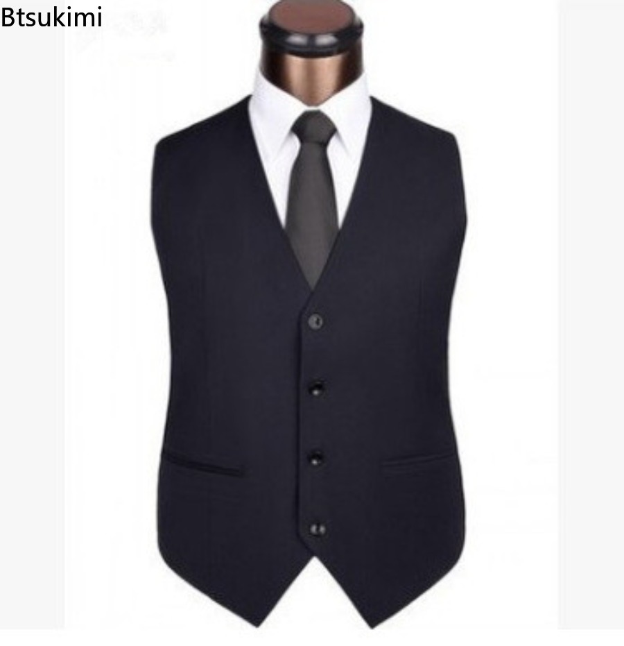 S-6XL プラスサイズメンズ韓国スリムフィットスーツベスト - Formal Vest Waistcoat のレビューと価格