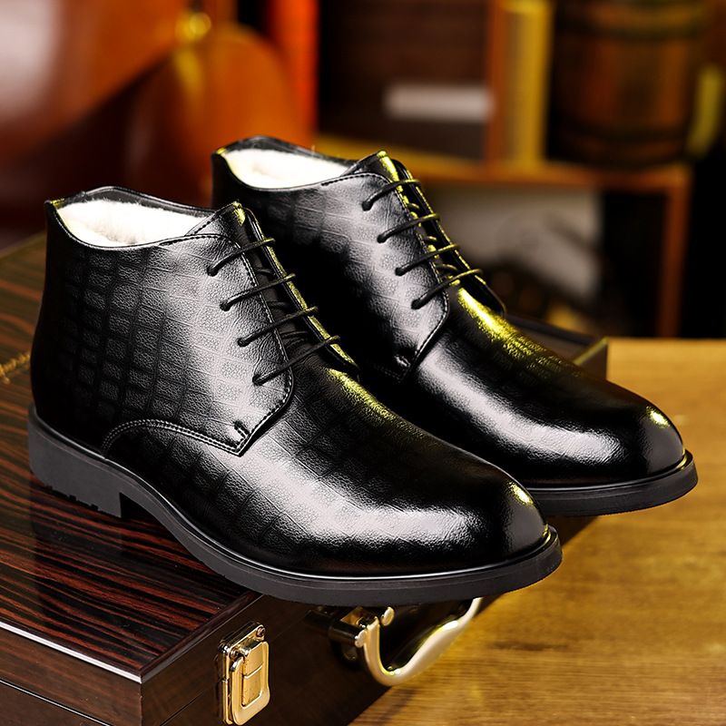 男性用ハイトップレザーブーツ,フォーマルビジネス,暖かいベル - Men Formal Wear 2025 のレビューと価格