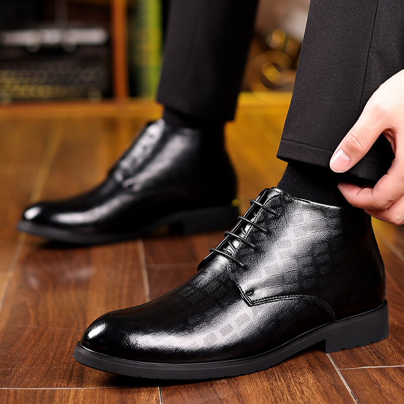 男性用ハイトップレザーブーツ,フォーマルビジネス,暖かいベル - Men Formal Wear 2025 のレビューと価格