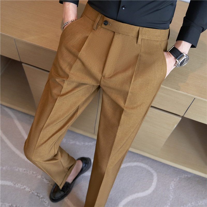 高品質メンズ無地ビジネスオフィス社交パンツ新作フォーマルウェ - Men Formal Wear Shop のレビューと価格