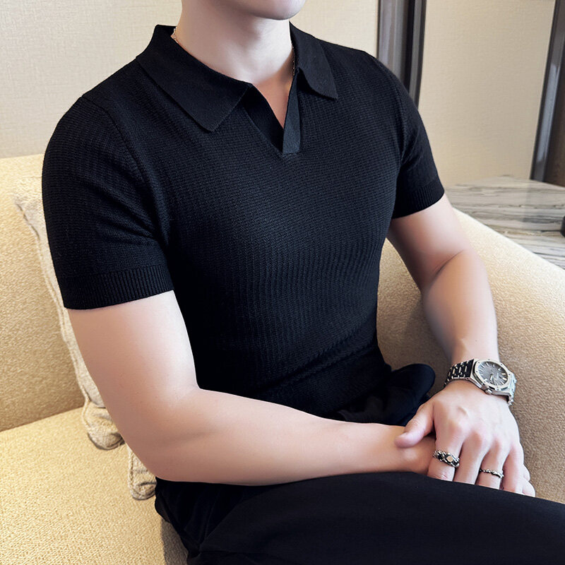 メンズ スリムフィット ポロカラー ジャカード ニット セー - Men Formal Wear 2025 のレビューと価格