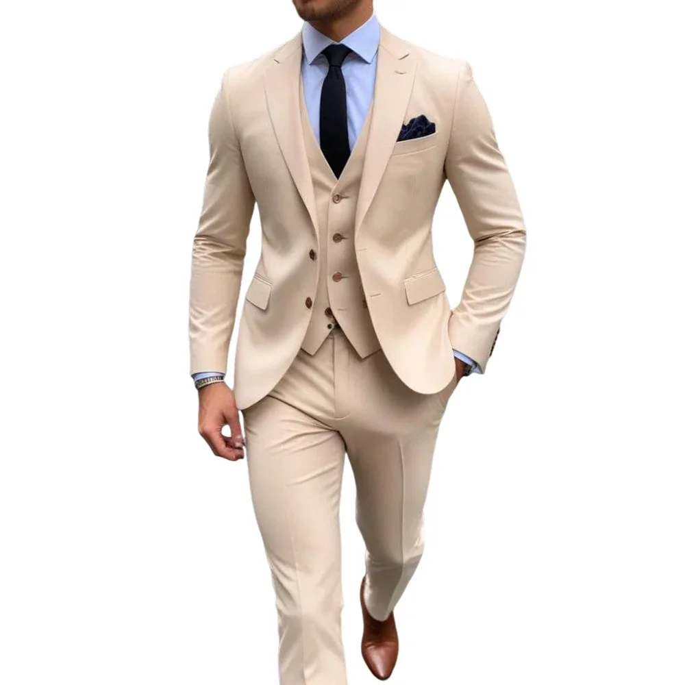 メンズスタイリッシュなカイク3ピーススーツ - クラシックフ - Men Formal Wear Shop のレビューと価格