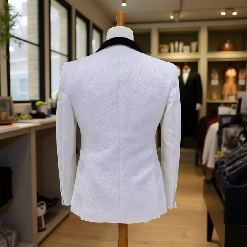 メンズ用花柄ウェディングスーツ3点セット スリムフィット グ - Men Formal Wear 2025 のレビューと価格
