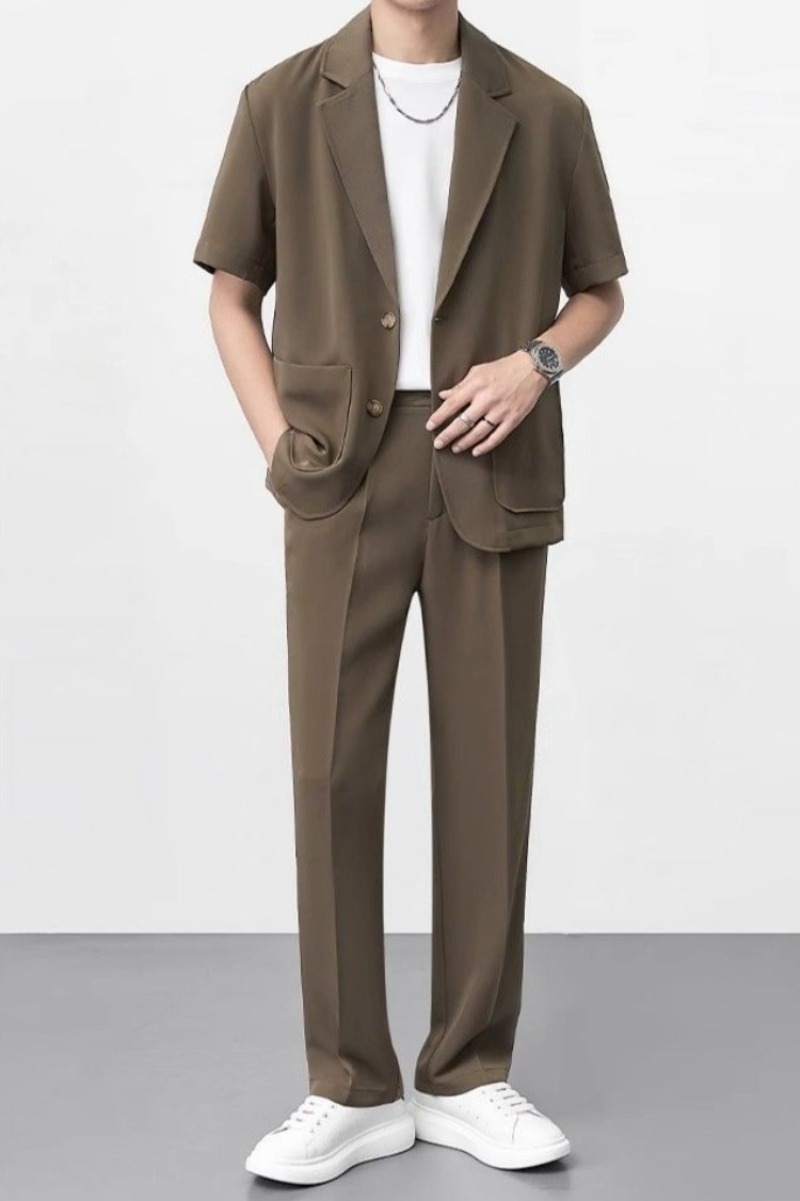 ​ 薄い夏用スーツジャケット男性用トレンディなオフィスウェア - Men Formal Wear Shop のレビューと価格