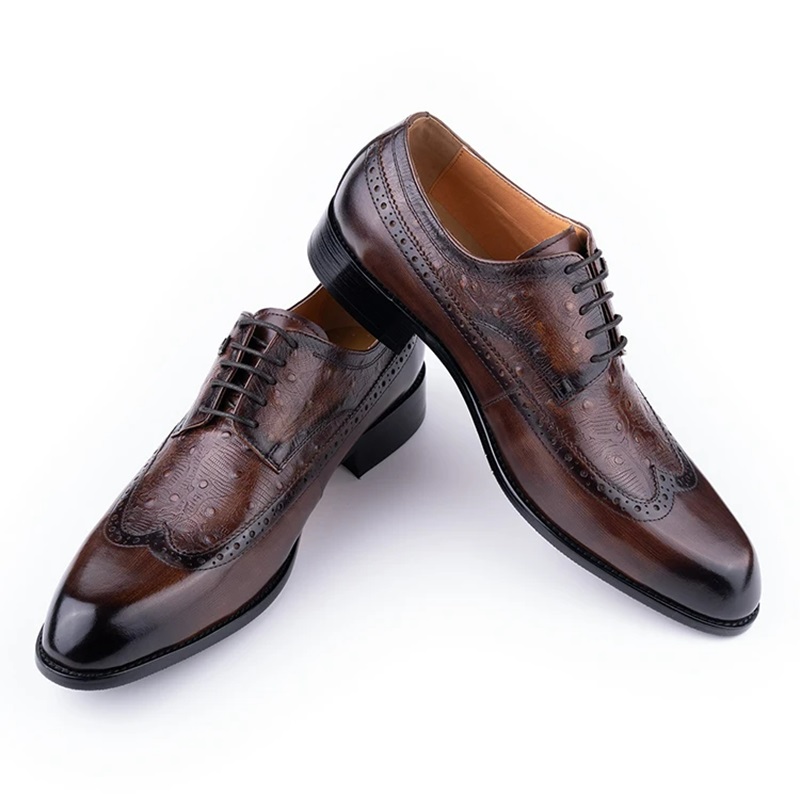 メンズ牛革レザーシューズレースアップビジネスフォーマルドレス - Formal Men Daily Wear Footwear のレビューと価格